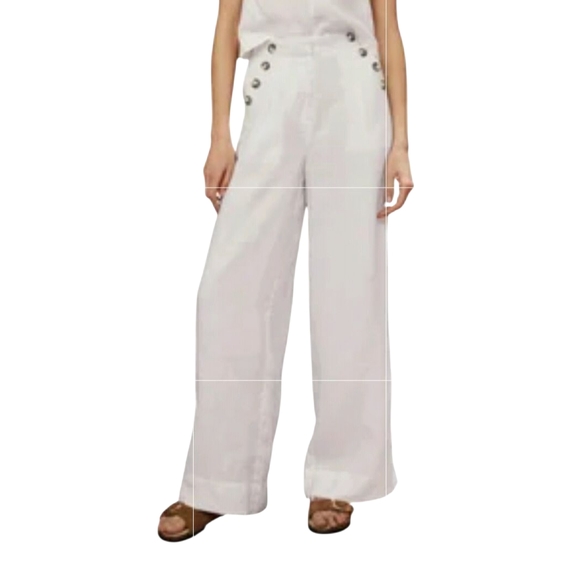 INC International Concepts White Wide-Leg Pants - Picture 1 of 9